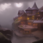 00787-2-fantasy art of village house, cliff, well, town square, market and storm, in the style...png
