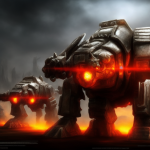 00006-557544681-robot warthog in the style of warhammer 40000, battle, volumetric light, speck...png