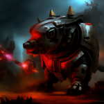 00021-2748935231-robot boar in the style of warhammer 40000, battle, volumetric light, speckle...png