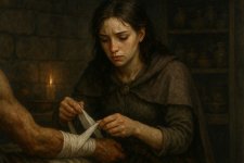 20251011_1911_Healer Selene Bandaging_simple_compose_01k7a3zx1he6yvc2xk8a1vvdy7.jpg