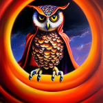 00433-301066170-painting, an owl sitting on a (wizard's) shoulder, wizard wearing red cloak, b...png