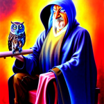 00444-4079395193-painting, an owl sitting. (magemagicianelderly) wearing a read cloak, boris v...png